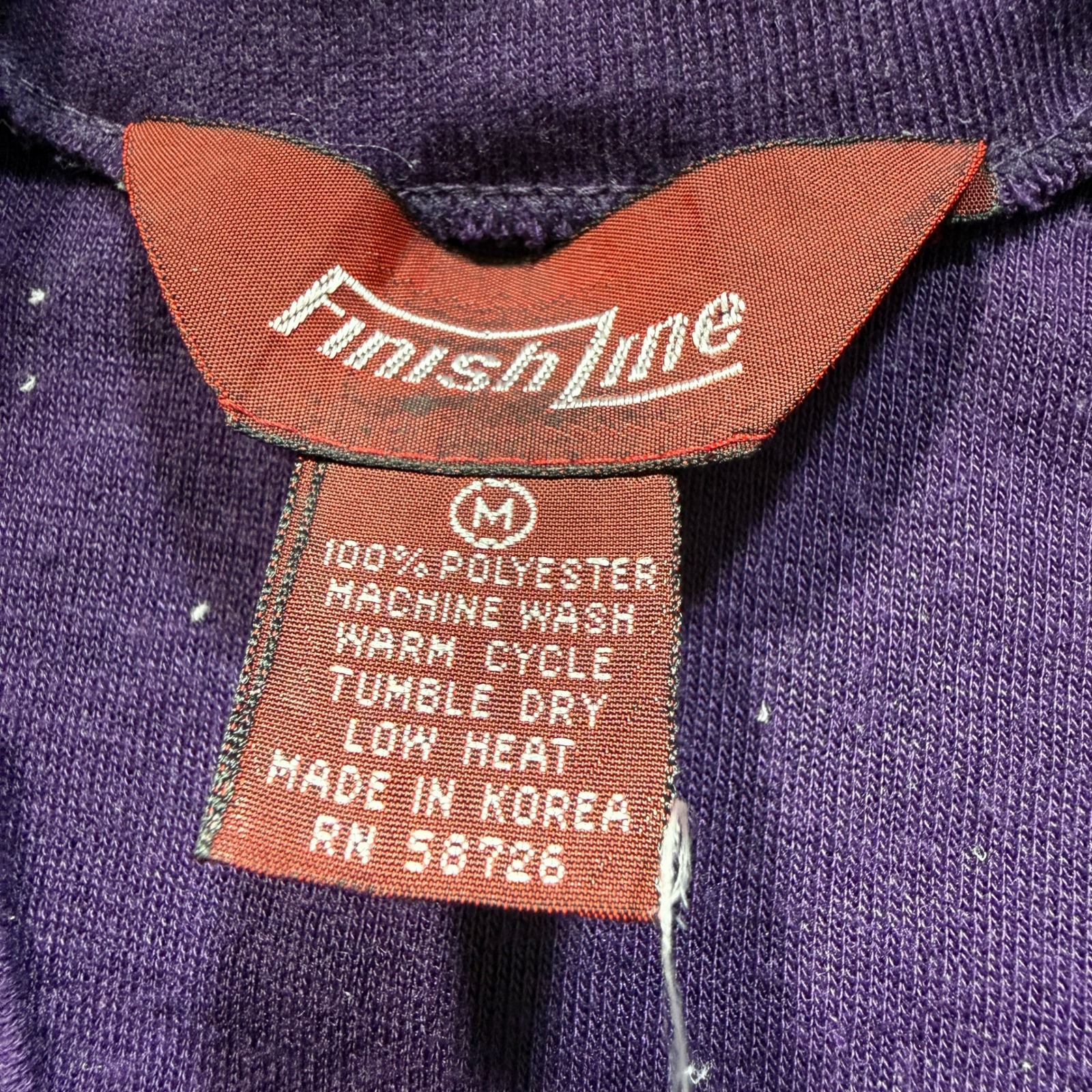 Vintage 80s Finish Line Shirt Mens M Purple Velour Racing Stripe V Neck — image 3 of 8